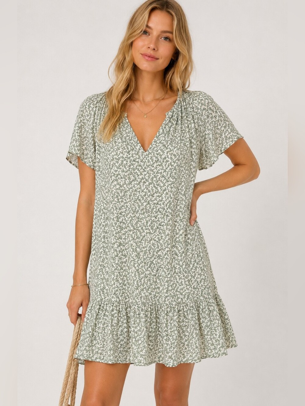 Rails Clarissa Green Garden Floral Mini Dress Size Large